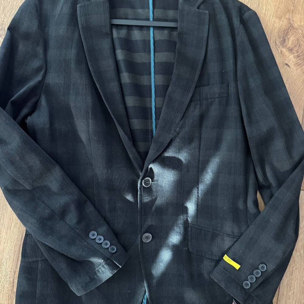 INC DENIM FASH 2 BLACK 100% COTTON MEN’S BLACK LIGHTWEIGHT FITTED CASUAL BLAZER